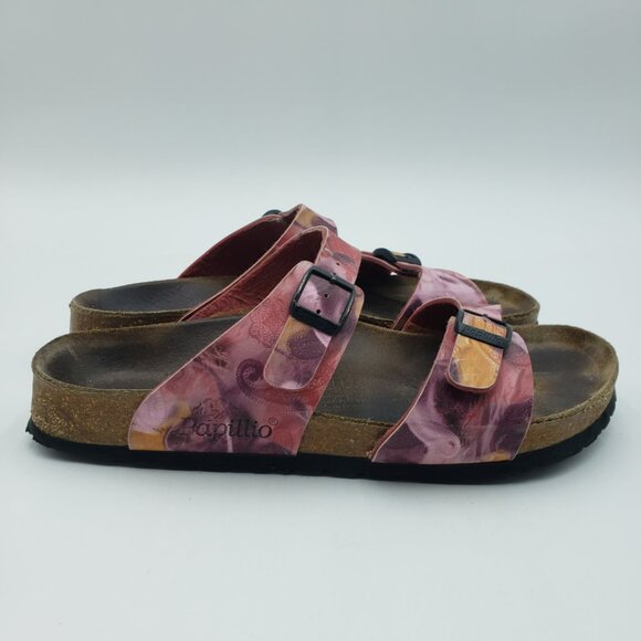 Papillio by Birkenstock Sydney Batik Sandals 41 Womens Slip‎ On Leather Pink - Picture 1 of 9